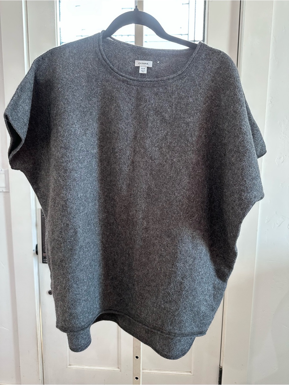 Cuyana Charcoal Boxy Alpaca Sweater
